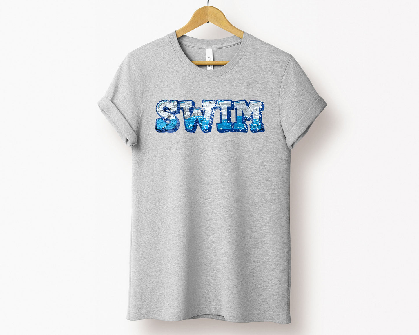 Swim T-Shirt, Sequin texture Effect T-shirt