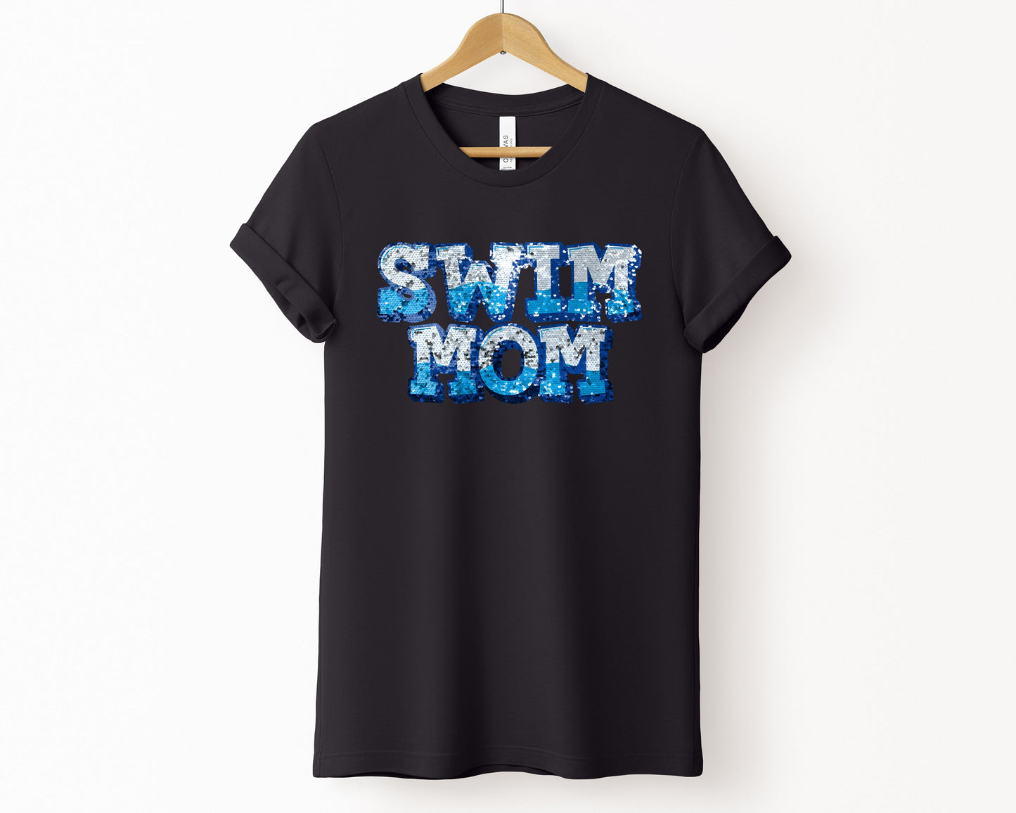 Swim Mom T-Shirt, Sequin texture Effect T-shirt