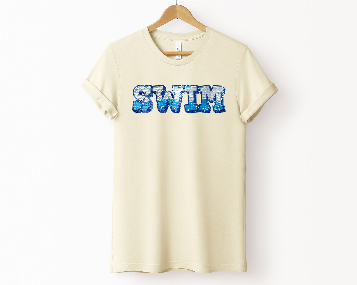 Swim T-Shirt, Sequin texture Effect T-shirt