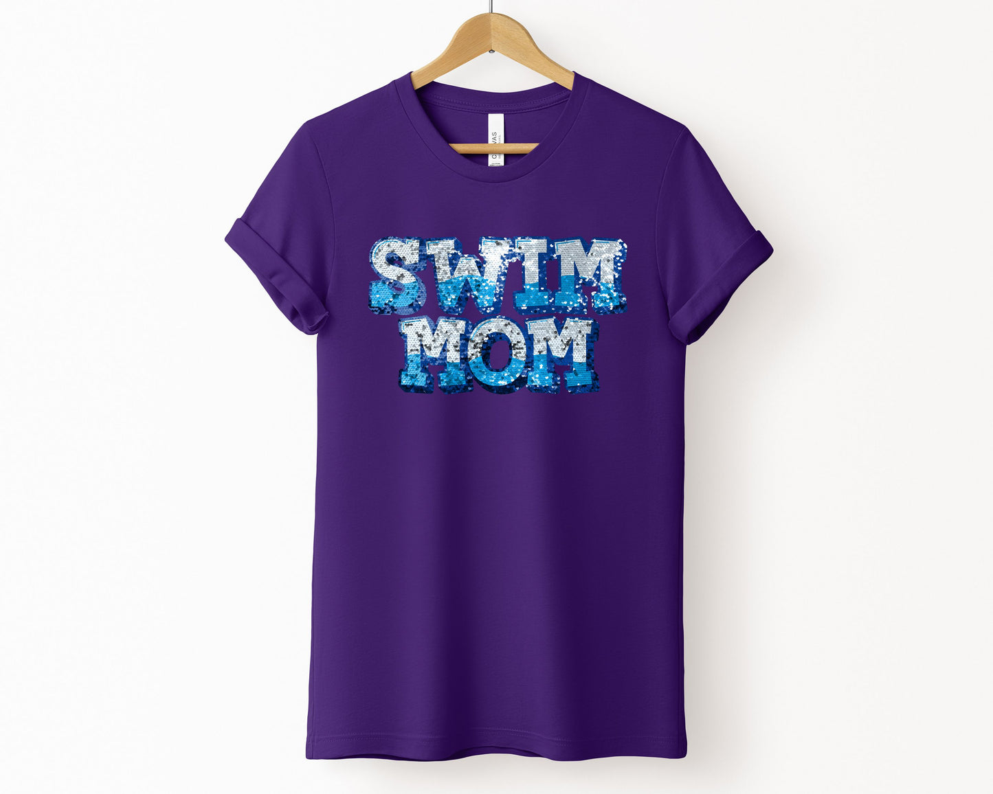 Swim Mom T-Shirt, Sequin texture Effect T-shirt