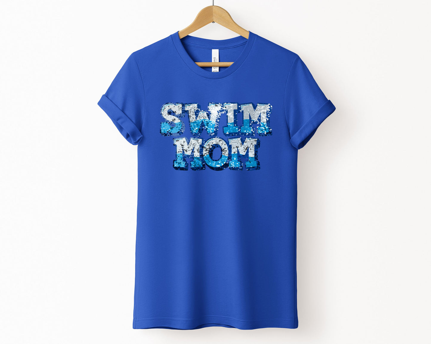 Swim Mom T-Shirt, Sequin texture Effect T-shirt