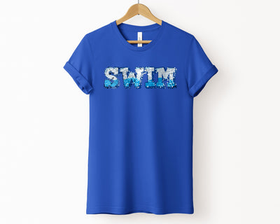Swim T-Shirt, Sequin texture Effect T-shirt