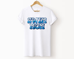 Swim Mom T-Shirt, Sequin texture Effect T-shirt