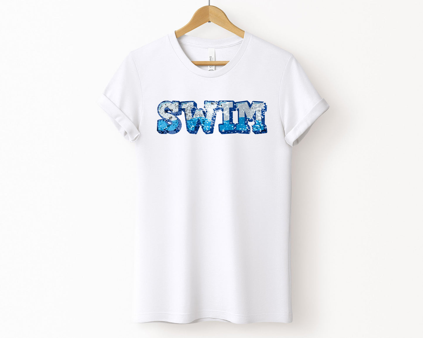 Swim T-Shirt, Sequin texture Effect T-shirt