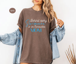 Behind every Swimmer is a Exhausted Mom T-shirt, Comfort Color T-shirt, Swimmer T-shirt, Swim Team T-shirt
