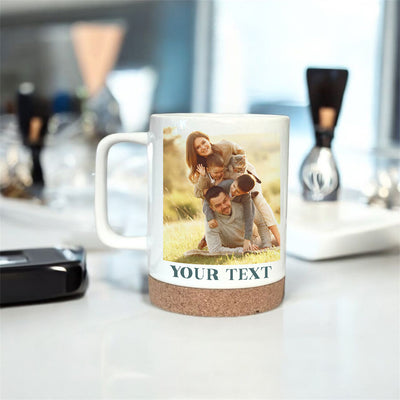 Custom Travel Mug with Cork & Lid • Personalized Coffee Mug • Christmas Gift for Him or Her • Custom Name Mug • Holiday Gift Idea