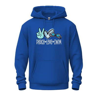 Hoodie – Peace Love Swim | Cute Swimmer Hoodie for Swim Fans & Teams