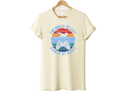 Swimmer at Day, Gamer at Night T-Shirt