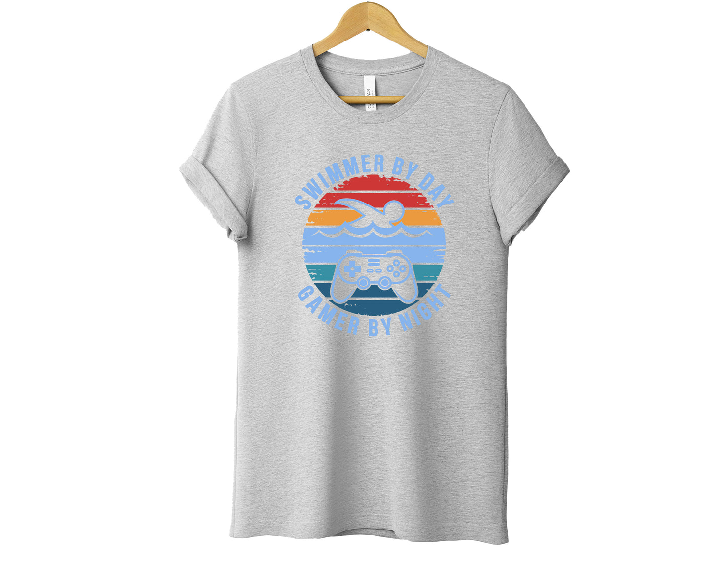 Swimmer at Day, Gamer at Night T-Shirt