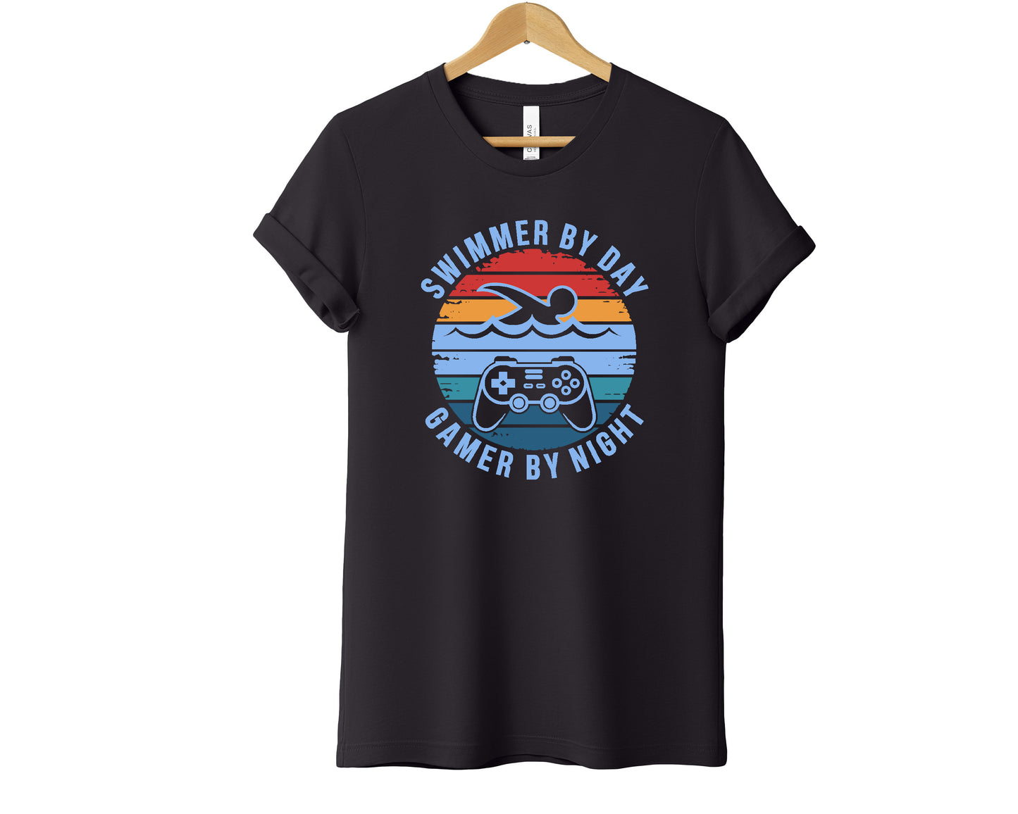 Swimmer at Day, Gamer at Night T-Shirt