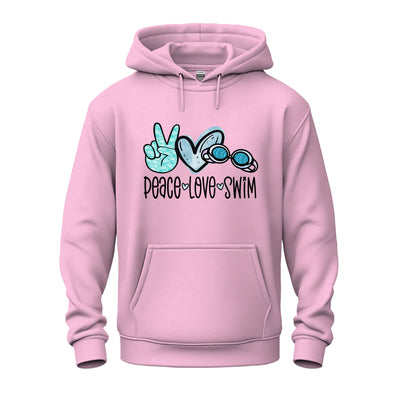 Hoodie – Peace Love Swim | Cute Swimmer Hoodie for Swim Fans & Teams