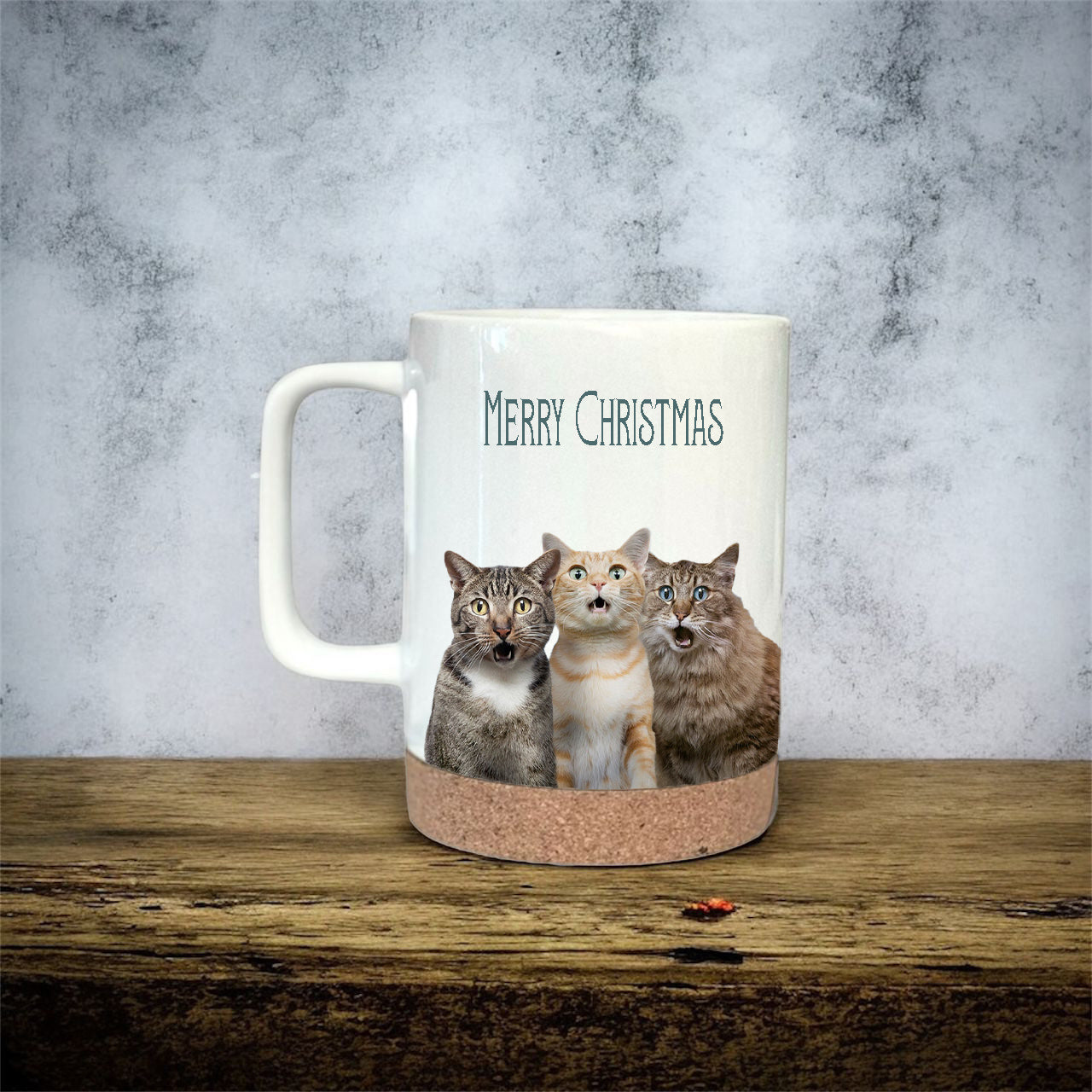 Custom Travel Mug with Cork & Lid • Personalized Coffee Mug • Christmas Gift for Him or Her • Custom Name Mug • Holiday Gift Idea