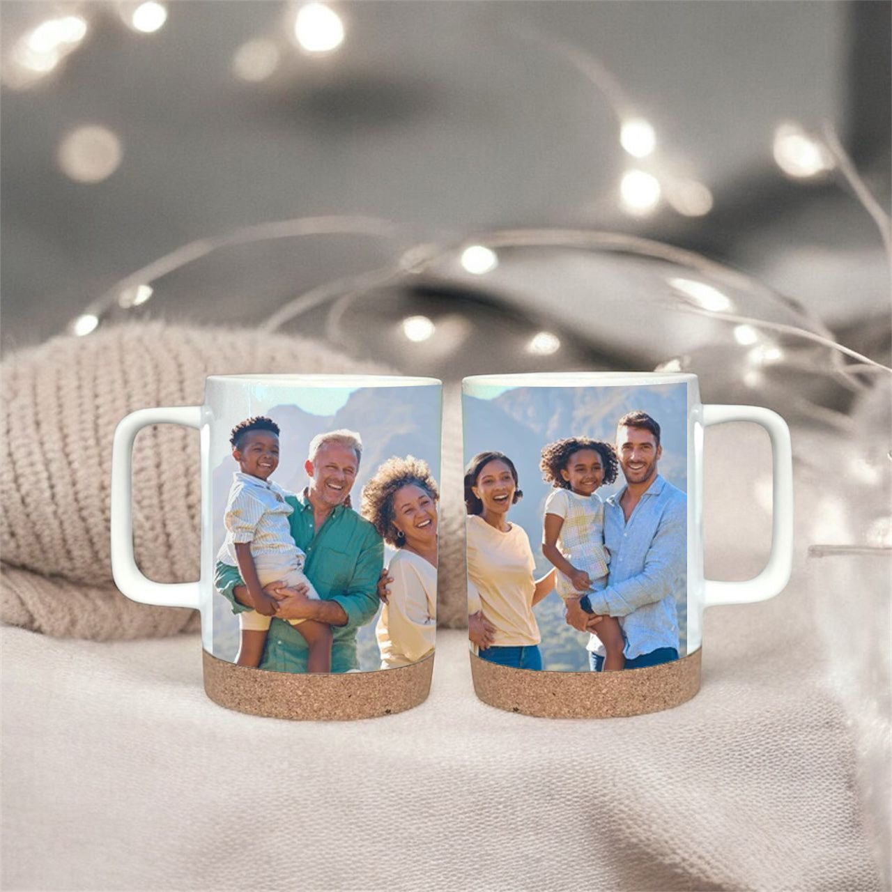 Custom Travel Mug with Cork & Lid • Personalized Coffee Mug • Christmas Gift for Him or Her • Custom Name Mug • Holiday Gift Idea